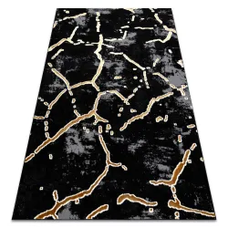 ALLURE 1967 Marble Rug - stylish, structural black and gold modern carpet