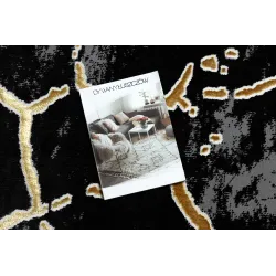 ALLURE 1967 Marble Rug - modern rug with a glamorous black and gold design