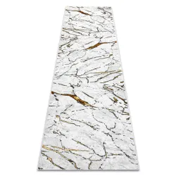 ALLURE 1963 Marble Runner Rug in white and gold, stylish modern design