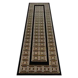 ALLURE 1968 Greek Key Rug in stylish black and gold glamour design