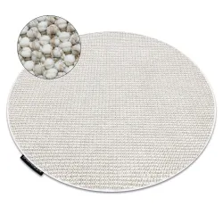 CASABLANCA LOOP round rug in soft white and beige looped design