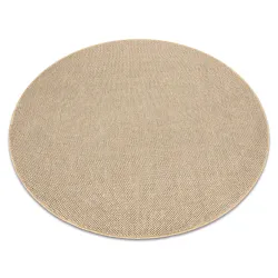 Beige round rug made of polypropylene, modern design