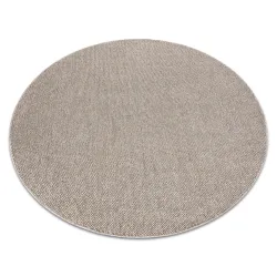 Brown polypropylene round rug 80 cm for modern interiors