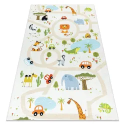 Washable BAMBINO 1165 Rug Zoo, for Children, Non-slip Beige - 2ND GRADE