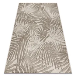 Sisal rope rug FLOORLUX 20504 in champagne and dark grey colors, natural material
