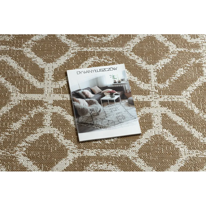 FLAT Sisal Geometric Diamond Rug Beige