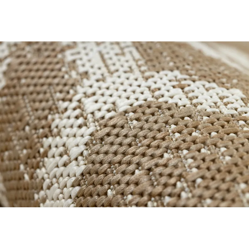 FLAT Sisal Geometric Diamond Rug Beige