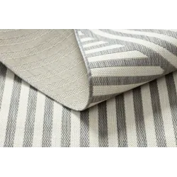 FLAT Sisal Geometric Circles Stripes Rug Gray