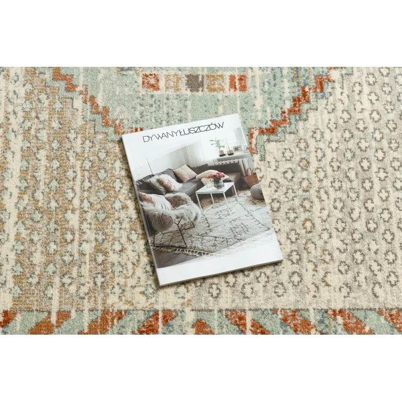 SOHO Wool Rug 477.11.LA100 in beige and terracotta shades, Boho design