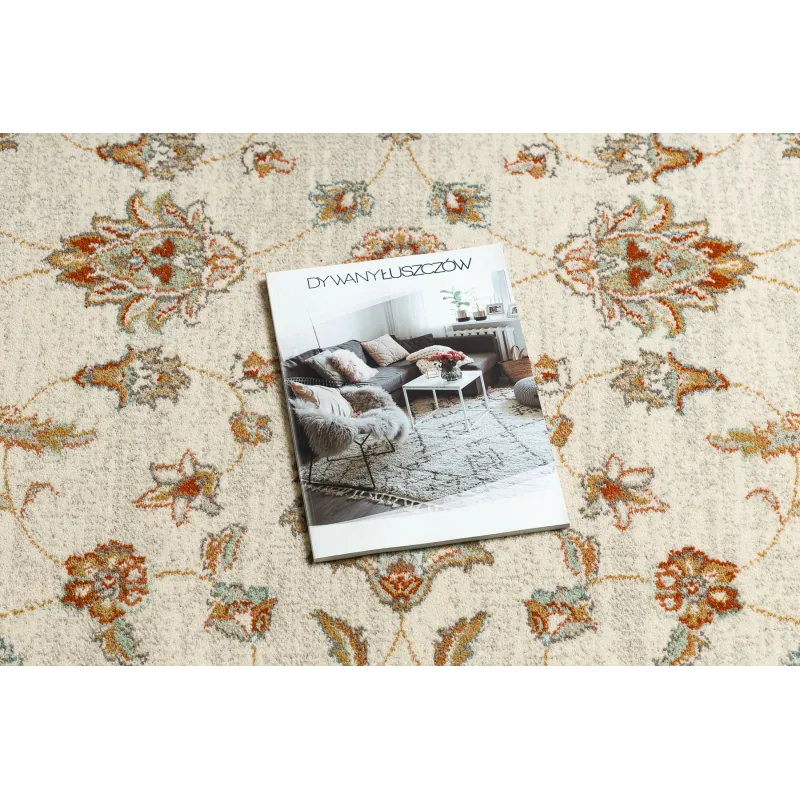 Stylish SOHO rug in beige and terracotta shades, perfect for the living room