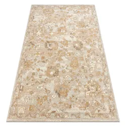 SOHO wool rug with natural floral patterns in beige and terracotta