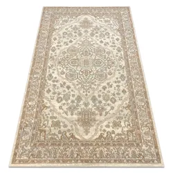 SOHO wool rug in beige floral rosette design, perfect for elegant spaces