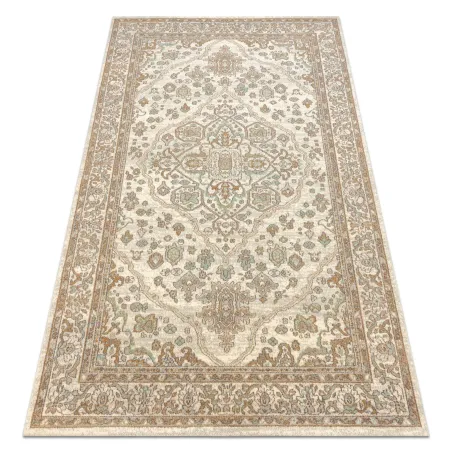 SOHO wool rug in beige floral rosette design, perfect for elegant spaces