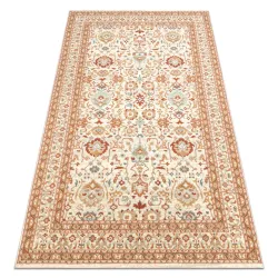 SOHO wool rug 477.26.LA100 in natural beige and terracotta with elegant ornament