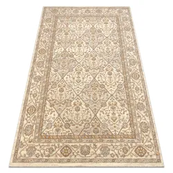 SOHO wool rug in natural beige with geometric diamond pattern