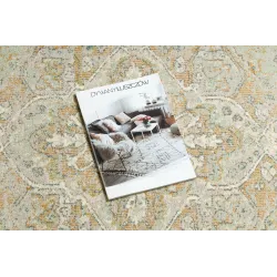 SOHO rug 477.01.LA402 with green ornament, perfect for contemporary spaces