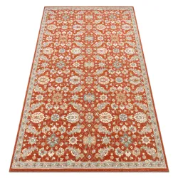 SOHO wool rug in terracotta floral design, natural style, perfect for the living room