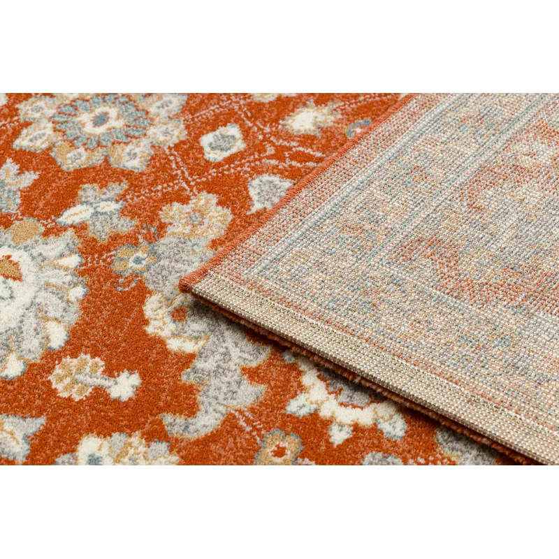SOHO wool rug in terracotta floral design, great for kids' room