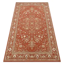 SOHO wool rug in terracotta and beige with a stylish ornament design
