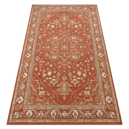 SOHO wool rug in terracotta and beige with a stylish ornament design