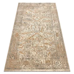 SOHO Wool Rug 477.04.LA113 in natural beige and brown, stylish ornament design