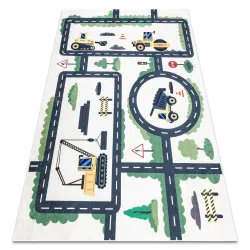 Washable BAMBINO 2223 Streets, cars for children, non-slip cream - 2ND GRADE