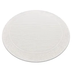 TIMO 5979 Round Outdoor Rug White Sisal