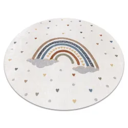 BONO 724 Rainbow Heart Round Rug
