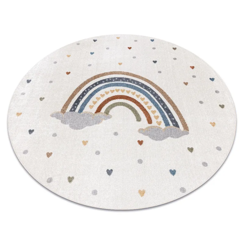 BONO 724 Rainbow Heart Round Rug