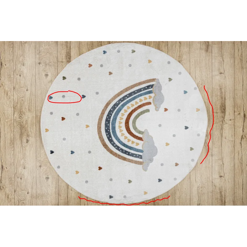 BONO 724 Rainbow Heart Round Rug