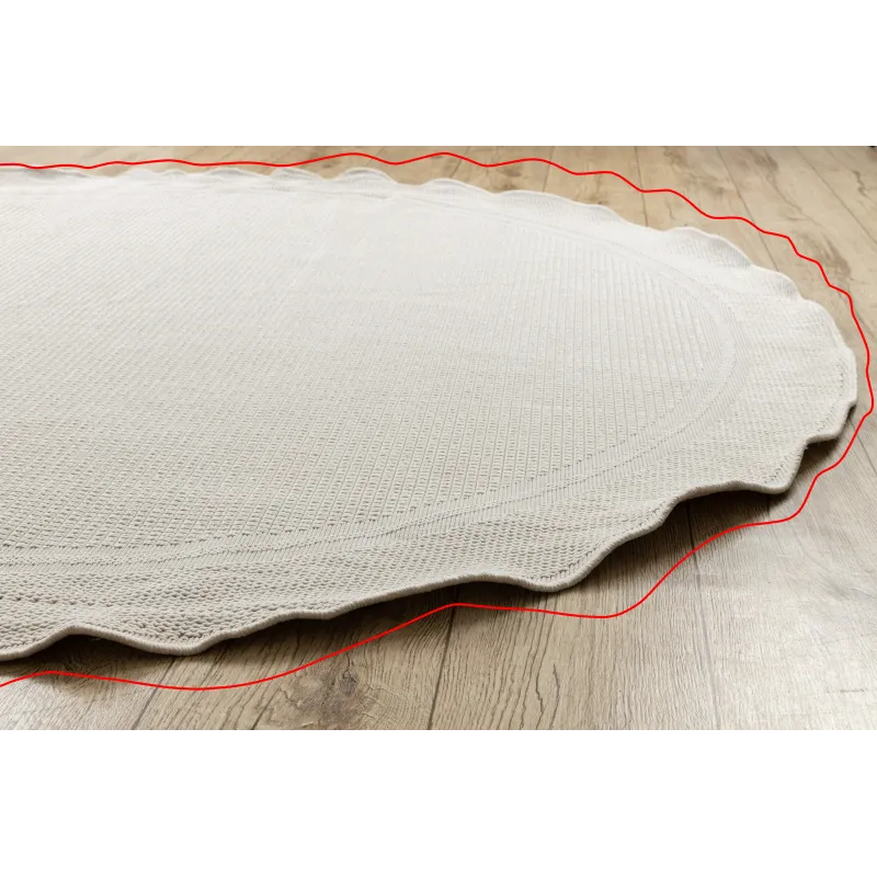 TIMO 5979 Circle Sisal Outdoor Rug White