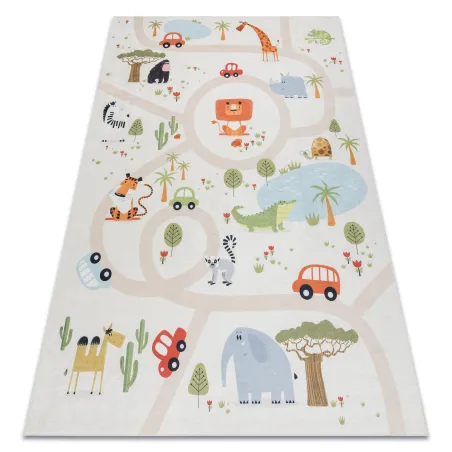 BAMBINO 1165 Zoo Washable Kids Rug Beige