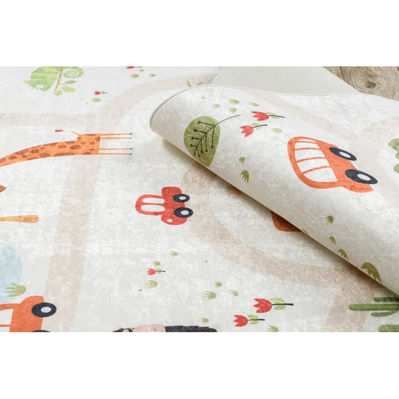 BAMBINO 1165 Zoo Washable Kids Rug Beige