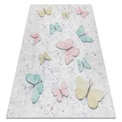 BAMBINO 1610 Butterflies Washable Kids Rug Cream