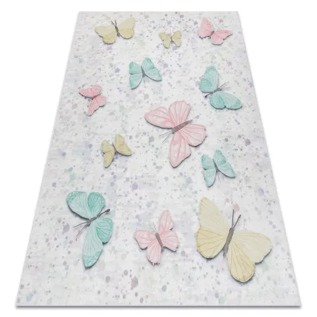 BAMBINO 1610 Butterflies Washable Kids Rug Cream