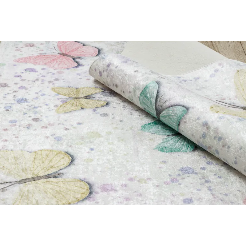 BAMBINO 1610 Butterflies Washable Kids Rug Cream
