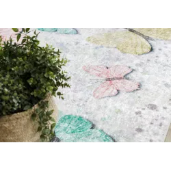 BAMBINO 1610 Butterflies Washable Kids Rug Cream