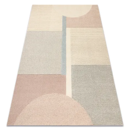 FLUX 461.1.AE990 wool geometric rug in cream and beige tones
