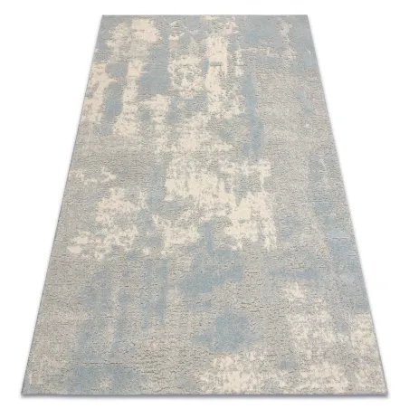 FLUX wool abstract rug in cream and blue, perfect for loft-style interiors