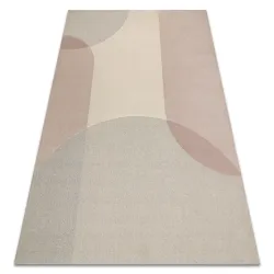 Geometric wool rug in beige and pink tones, loft style