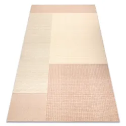 FLUX geometric wool rug in beige and pink, perfect for a loft-style decor