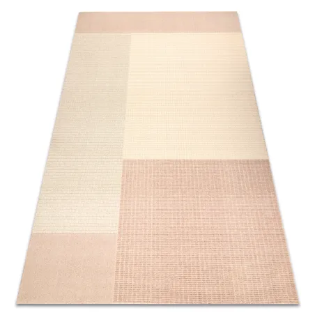 FLUX geometric wool rug in beige and pink, perfect for a loft-style decor