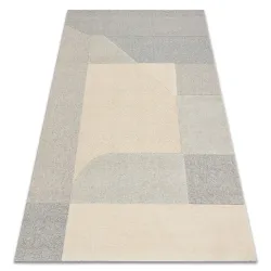 FLUX geometric wool rug 461.12.AE120 in cream and grey tones