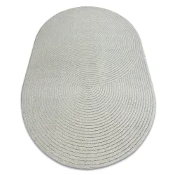 FLUX wool oval rug in geometric blue grey design, perfect for modern interiors