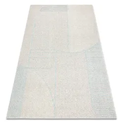 FLUX Geometric Wool Rug in grey and blue tones, stylish and modern