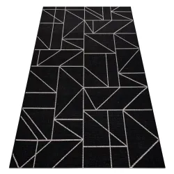 Geometric black and silver sisal rug, perfect for modern interiors