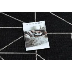 Stylish black and silver sisal carpet with a geometric pattern for contemporary decor