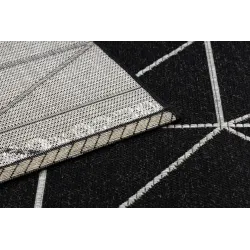 Textured black and silver sisal rug, adding elegance to any space