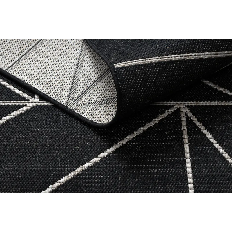 Sisal rug for living room, black and silver, perfect for modern arrangements