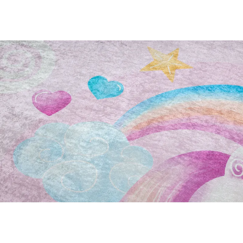 BAMBINO Washable Kids Unicorn Rainbow Rug